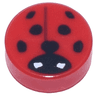 Tile, Round 1 x 1 with Ladybug, Small White Eyes Pattern