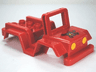 Duplo Car Body Jeep with Headlights and Fire Logo Pattern