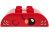 Duplo, Brick 2 x 4 Slope Curved Double with Dark Brown Eye, Mouth and Fin, Coral Cheek and Scales Pattern
