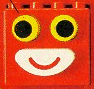 Duplo, Brick 2 x 4 x 3 with Black in Yellow Eyes and White Mouth