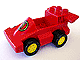 Duplo Car Formula One with Yellow Wheels and Yellow Number 1 Pattern