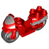 Duplo Motorcycle with Rubber Wheels, Windscreen and Headlights Pattern
