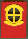 Fabuland Building Wall 2 x 6 x 7 with Round Symmetric Yellow Window