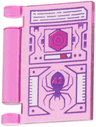 Minifigure, Utensil Book Cover with Tablet Screen, Dark Purple Spider and Lines, Magenta '42' and Hexagon, White Trim Pattern