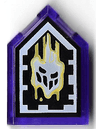 Tile, Modified 2 x 3 Pentagonal with Nexo Forbidden Power Shield Pattern - Malicious Melting