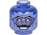 Minifigure, Head Silver Goggles, Black Moustache, Smile Pattern