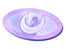 Minifigure, Shield Elliptical with White Crescent Moon, Medium Lavender Border Pattern