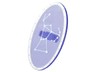 Minifigure, Shield Elliptical with Silver Border and Metallic Light Blue Orion Constellation Pattern