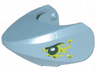 Shark Head with Rounded Nose with Black Eyes, Silver Pupils and Lime Slime Pattern