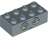 Brick 2 x 4 with Sleepy Yellow Eyes and Neutral Expression Pattern (Brock)