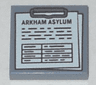 Tile 2 x 2 with Clipboard with 'ARKHAM ASYLUM', Notes and Table Pattern