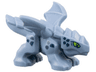 Dragon, Baby with 4 Feet and Open Wings with Lime Eyes and Dark Blue Scales Pattern (Riyu)