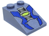 Slope 33 3 x 2 with Blue and Light Gray Machinery Parts with Neon Green Oval Pattern