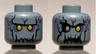 Minifigure, Head Dual Sided Alien with Yellow Eyes, Jagged Rock Mouth, Open Mouth / Closed Mouth Pattern