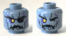 Minifigure, Head Dual Sided Alien with Yellow Right Eye, Eye Patch, Jagged Rock Mouth and Stone Cracks Pattern