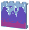 Panel 1 x 4 x 3 with Side Supports - Hollow Studs with Magenta Splashes, Dark Purple Smoke, and White Lightning Pattern