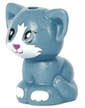Cat, Friends Style, Baby Kitten, Sitting with Black Eyes, Dark Pink Nose and Mouth, and White Muzzle and Paws Pattern