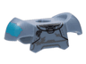 Minifigure Armor Breastplate with Shoulder Pads and 2 Back Studs with Black Panels Lines, Dark Bluish Gray Scuffs, and Medium Azure Splotch on Right Pattern
