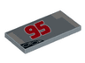 Tile 2 x 4 with Red '95', Exhaust Pipes and Gray Pattern Model Right Side
