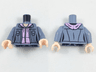 Torso Female Jacket Open with Pockets over Bright Pink Hoodie Pattern / Sand Blue Arms / Light Nougat Hands