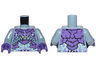 Torso Dark Purple Rock Plates, White and Bright Light Blue Lightning Effect and Arcane Symbols Pattern / Sand Blue Arms / Dark Purple Hands