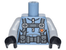 Torso Female Outline Scuba Suit with Utility Belt with 2 Pouches Pattern / Light Bluish Gray Arms / Black Hands