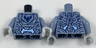 Torso Nexo Knights Armor Stone with Dark Blue Falcon in Pentagonal Shield and White Lightning Pattern / Sand Blue Arms / Light Bluish Gray Hands