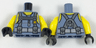 Torso Scuba Suit with Utility Belt with 2 Pouches, Yellow Neck and Shoulders Pattern / Yellow Arms / Black Hands