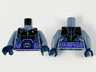 Torso Nexo Knights Bare Chest with Black Cracks, Dark Blue Rocks, Dark Purple and Light Blue Belt Pattern / Sand Blue Arms / Dark Blue Hands