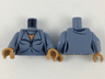 Torso Female Scarf and Dress Top with Large Lapels, Medium Nougat Neck Pattern / Sand Blue Arms / Medium Nougat Hands