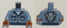 Torso Coveralls, Dirty Pockets, Face with Wrenches on Back Pattern / Sand Blue Arms / Dark Orange Hands