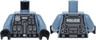 Torso Police with Silver Badge, Black Belt, Gray Safety Vest with Pockets, 'POLICE' on Back Pattern / Sand Blue Arms / Black Hands