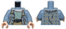 Torso Plaid Jacket Open with Buttons and Dark Bluish Gray and Dark Tan Squares over Sand Green Shirt, Black Belt with Silver Buckle, Light Nougat Neck Pattern / Sand Blue Arms / Light Nougat Hands
