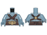 Torso Alien Bare Chest with Dark Brown Diagonal Belts and Gold Ram Pattern / Sand Blue Arms / Sand Blue Hands
