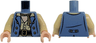 Torso Jacket with 6 Buttons over Tan Shirt with Open Collar, Black Belt, Dark Tan Buckle and Scarf, Hairy Light Nougat Chest Pattern / Tan Arms / Light Nougat Hands