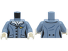 Torso Female Suit Jacket with Dark Blue Buttons and Gold Pan Am Cabin Crew Wing Pin over White Blouse Pattern / Sand Blue Arms / White Hands