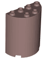 Cylinder Half 2 x 4 x 4