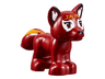 Fox, Friends Style with Black Nose, White Around Eyes, Bright Light Orange Face Decorations and Flames on Tail Pattern (Elves Flamy)