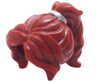 Minifigure, Hair Long Wavy Ponytail with Silver Band Pattern