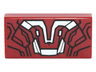 Tile 1 x 2 with Black and Silver Iron Man Armor Pattern