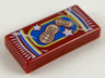 Tile 1 x 2 with Peanuts Bag Package and Tan Peanuts on Blue Background Pattern
