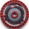 Technic, Disk 5 x 5 - Notched WITHOUT Pin with ARC-170 Starfighter Pattern