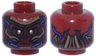 Minifigure, Head Alien Skull, Medium Nougat, Dark Brown and Medium Lavender Vines, Veins and Rotted Flesh on Back Pattern