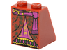 Slope 65 2 x 2 x 2 with Bottom Tube with Minifigure Dress / Skirt / Robe, Layered with Purple Panel and Sash Pattern