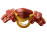 Minifigure Armor Shoulder Pads and Bandana with Molded Pearl Gold Rivets and Scabbard for 2 Katanas Pattern