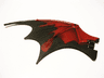 Dragon Wing 19 x 11 with Bar Hole and 2 Pin Holes with Marbled Black Trailing Edge Pattern