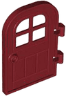 Door 1 x 4 x 6 Curved Top with Window with 4 Panes and Stud Handle, Reinforced Edge