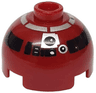 Brick, Round 2 x 2 Dome Top with Silver and Black Pattern (R4-P17)