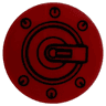 Tile, Round 3 x 3 with Black Mechanical Joint with Concentric Circles, Central Pivot Arm and Bolts Pattern