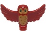 Owl, Spread Wings with Orange Beak and Eyebrows, Black Eyes, Medium Nougat Face and Chest Feathers Pattern